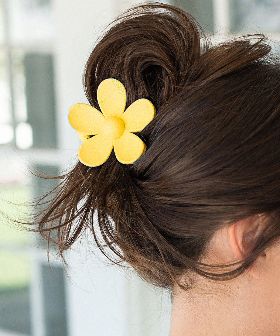 Yellow Flower Small Hair Claw Clip