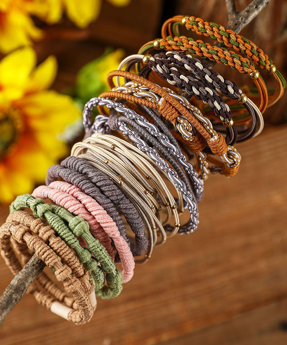 Multicolour 20Pcs Boho Knotted Hair Ties