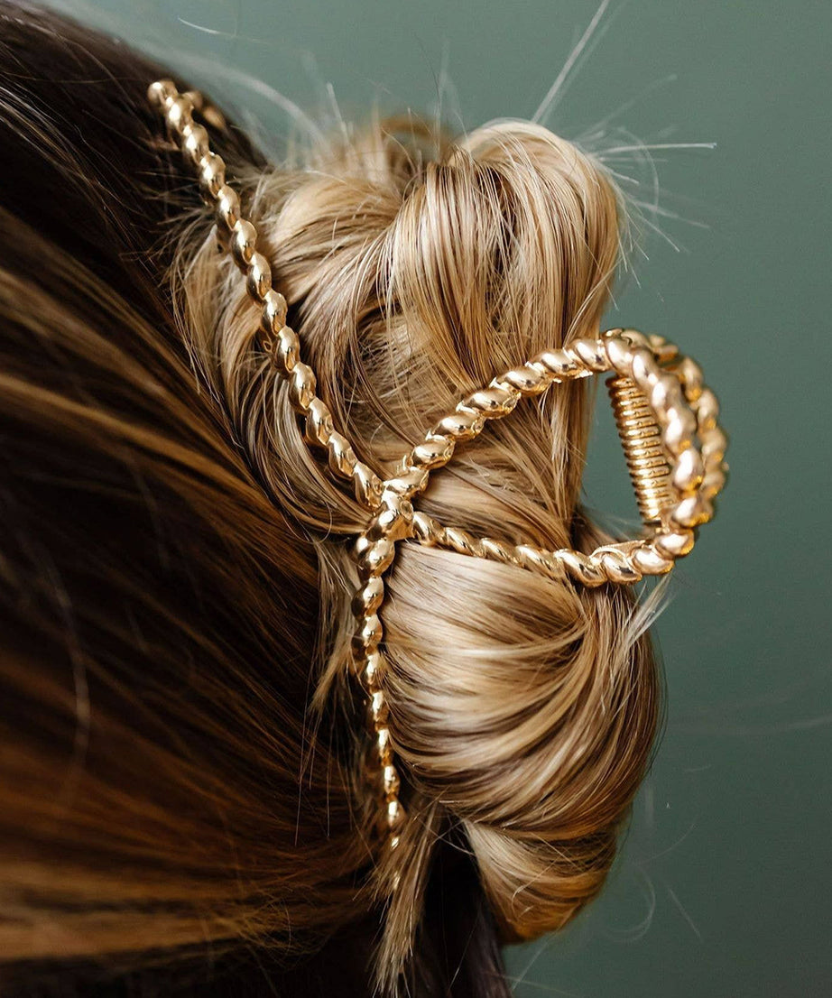 Gold Twist Large Alloy Hair Clip